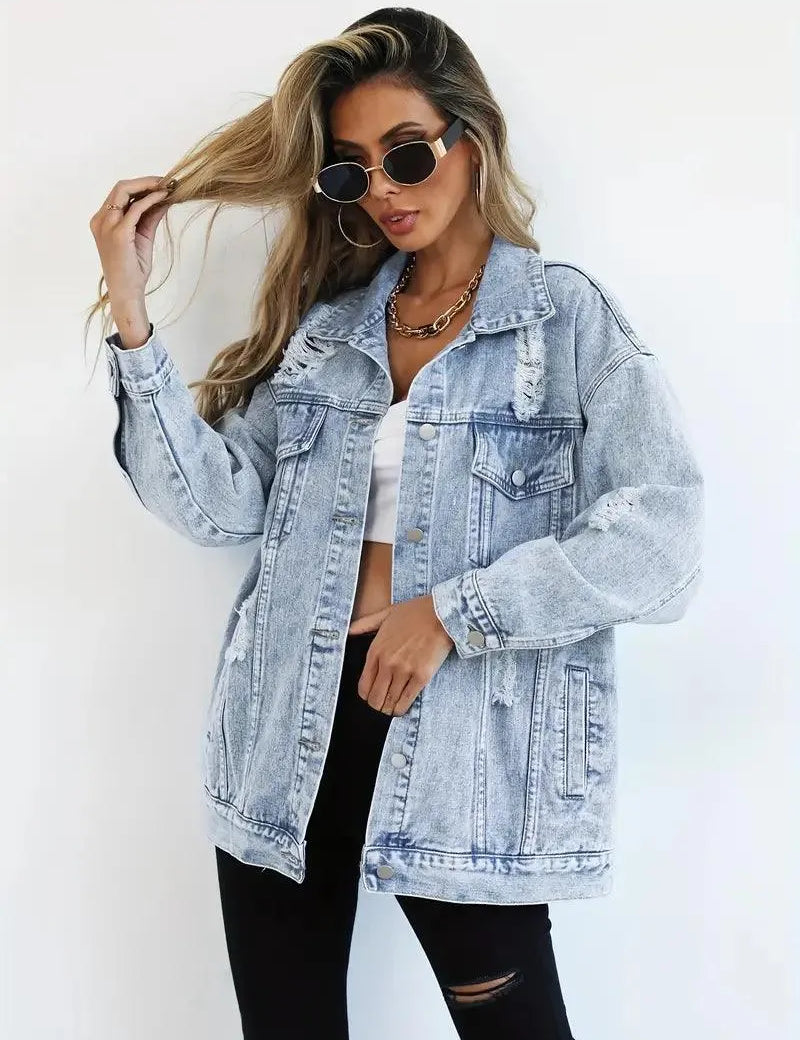 Oversized Denim Jacket Women – Olivia Trendy Jacket Women's Jacket