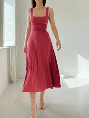 Yara | Stylish Midi Dress Purple-Pink Dresses