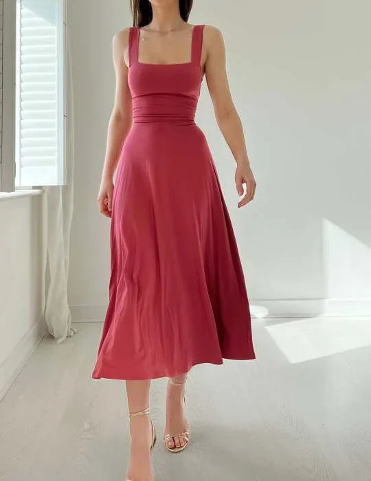 Yara | Stylish Midi Dress Purple-Pink Dresses