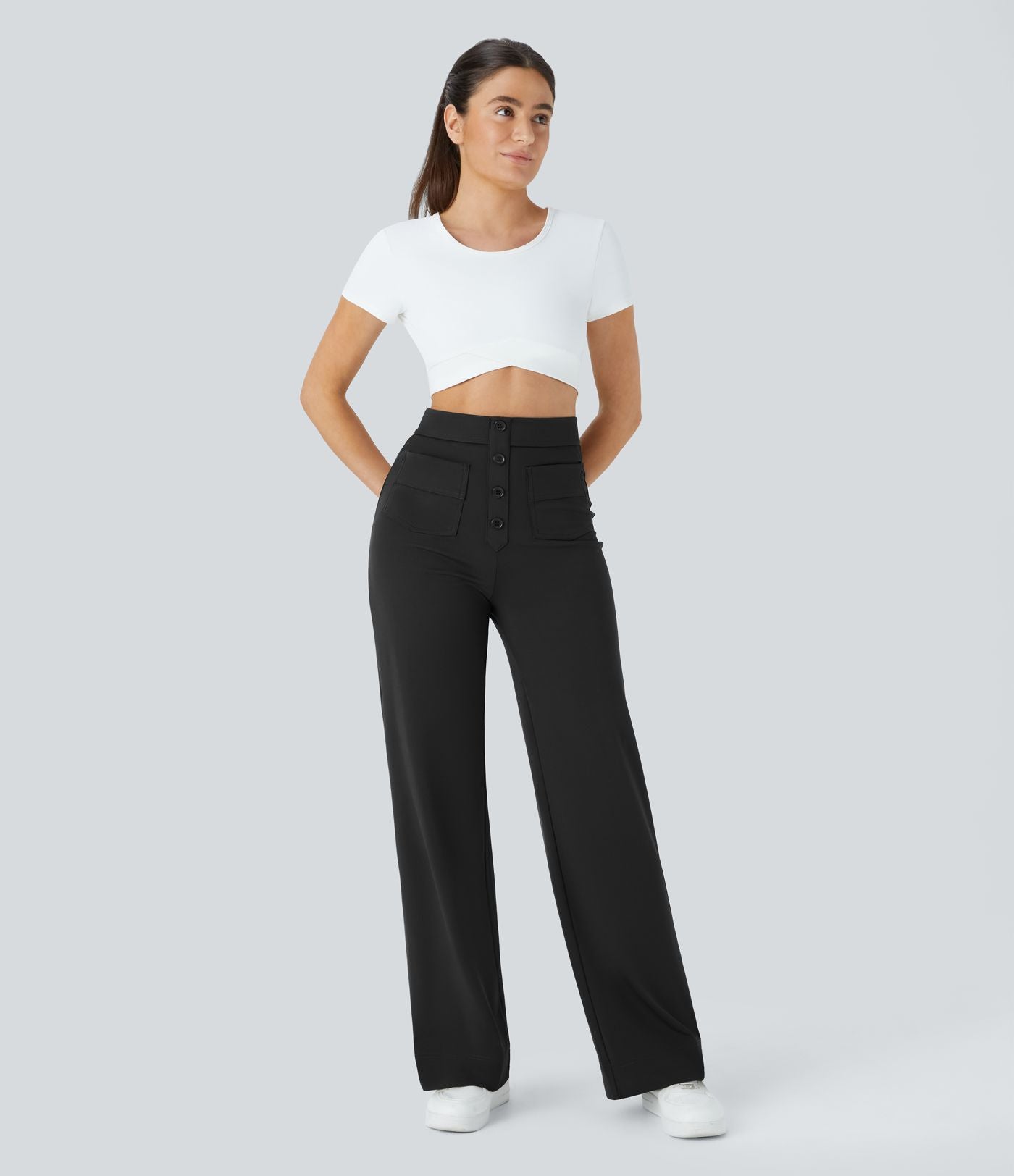 Jade | Elastic pants with high Waist Trousers