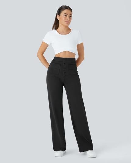 Jade | Elastic pants with high Waist Trousers