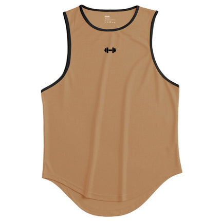 Men's Quick-Dry Sleeveless Fitness Vest Khaki T-Shirts