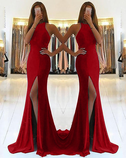 Elegant Long Evening Dress for Women – Formal Maxi Gown with Long Sleeves Dresses
