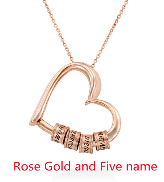 Custom Heart Name Necklace Rose Gold 1PC Necklace