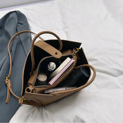 Women's Litchi Pattern Shoulder Bucket Bag Bag