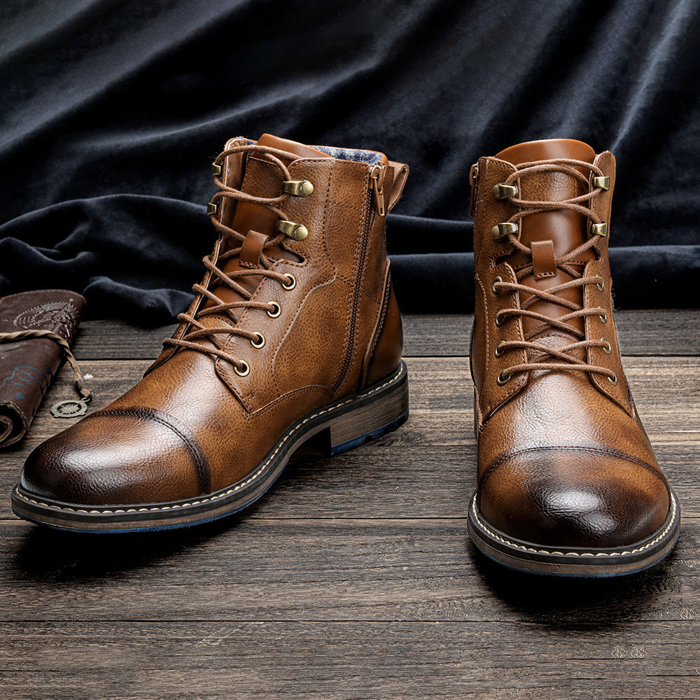 Frontier Leather Boots Durable Comfort Non Slip Sole for Men Boots