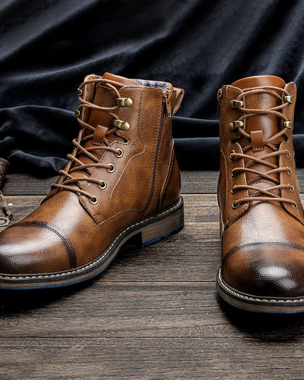 Frontier Leather Boots Durable Comfort Non Slip Sole for Men Boots