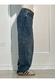 Celeste | Rhinestone Wide-Leg Jeans Pants