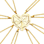 Family Heart Puzzle Necklace Gold 8 Necklace