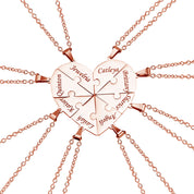 Family Heart Puzzle Necklace Rose Gold 8 Necklace