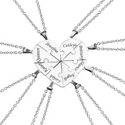 Family Heart Puzzle Necklace Silver 8 Necklace