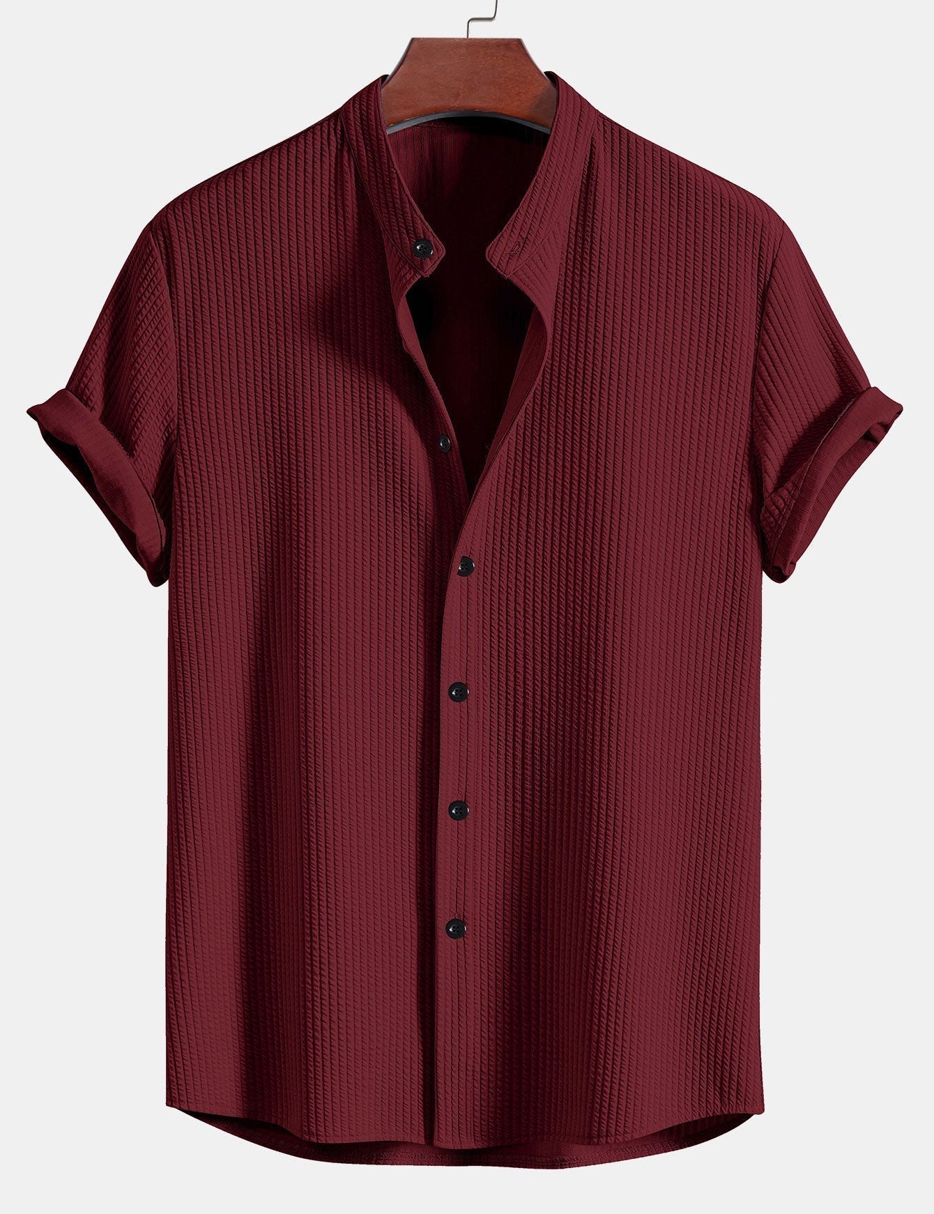 Callum | T-shirt with Shirt Look Bordeaux Shirts & Tops