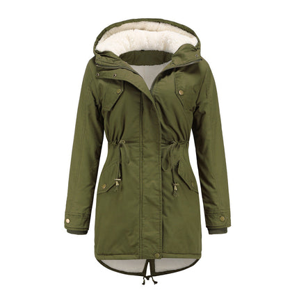 Insulated Fleece-Lined Winter Parka Jacket Green Winter Parka jacket