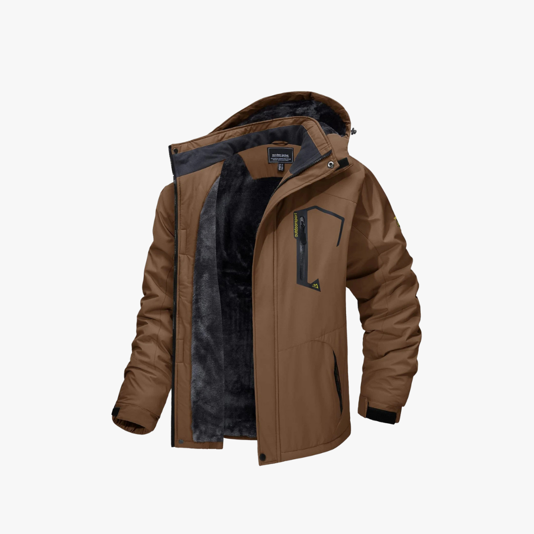 Warm Waterproof Winter Jacket Brown Jacket