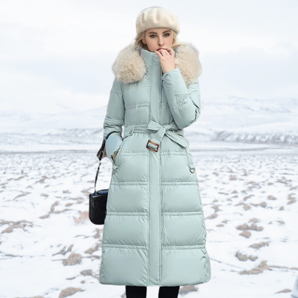 Luxury Winter Coat Baby Blue - Beige Winter Coat