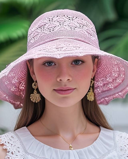 Brianna | Elegant wide-brimmed folding sun hat Pink