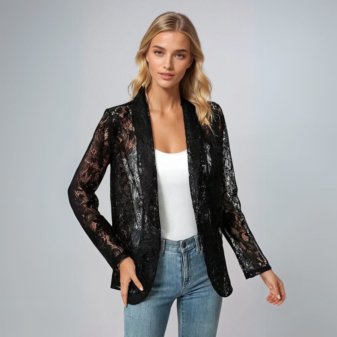 Womens Lace Blazer Tailored Fit Breathable Elegant - OKOHOKO™ FASHION