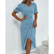 Florence | Flattering Wrap Dress Blue Casual Dresses