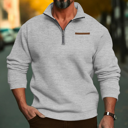 Winter Fleece Half-Zip Pullover Light grey Sweaters