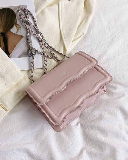Versatile PU Leather Casual Shoulder Messenger Bag Pink Messenger Bag