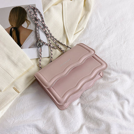 Versatile PU Leather Casual Shoulder Messenger Bag Pink Messenger Bag