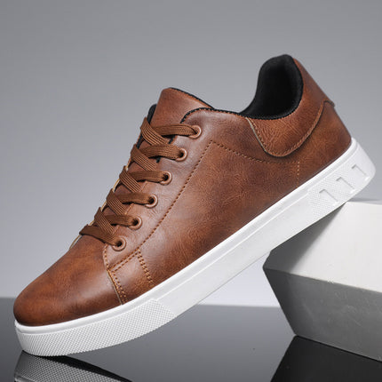 Men's Lace-Up Flat Casual Shoes Dark Brown Shoes