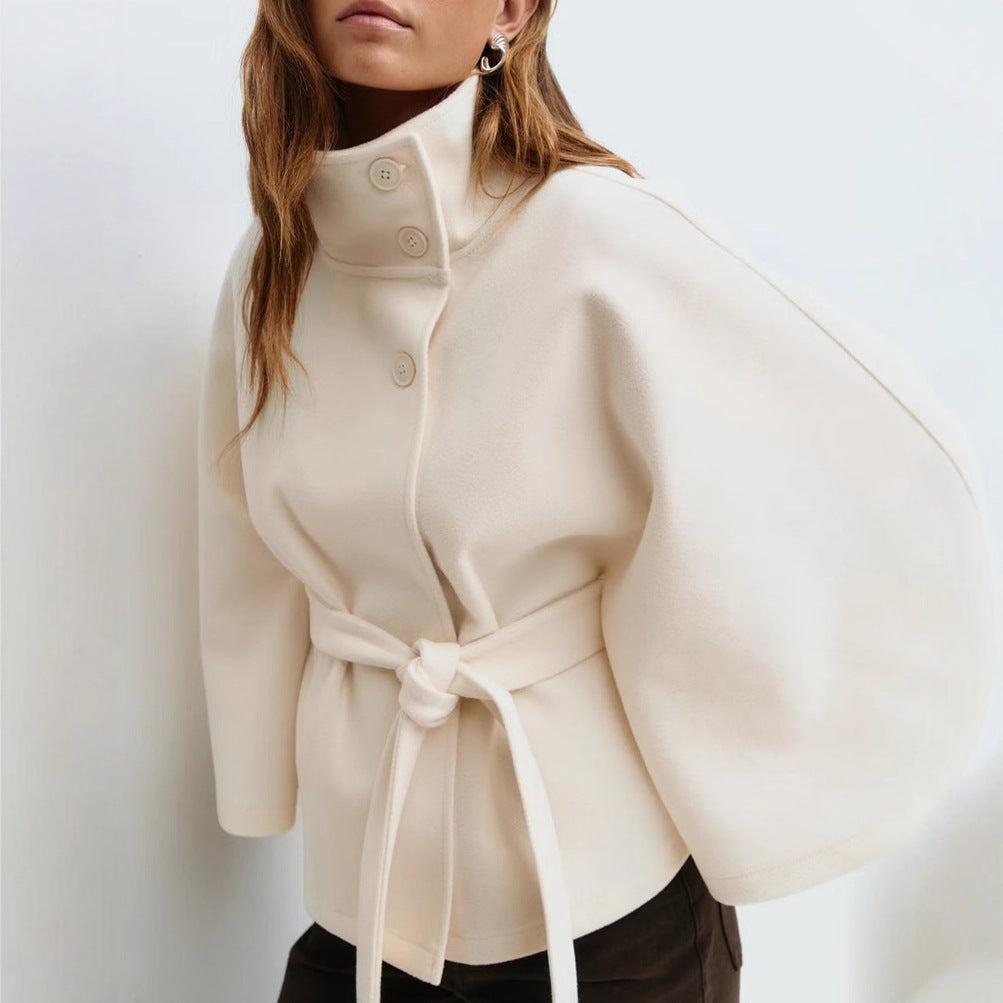 Elegant Batwing Trench Coat with Belt Coats