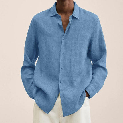 Men's Elegant Linen Shirt Light blue Shirts