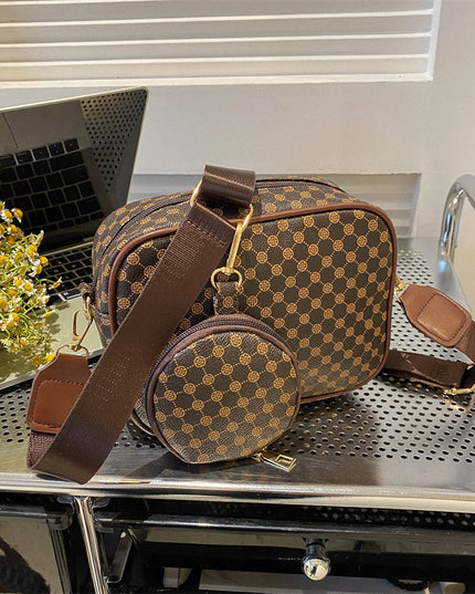 Vintage Pattern Crossbody Bag Brown Bag