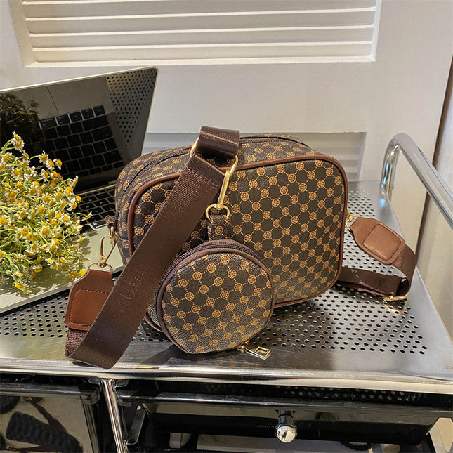 Vintage Pattern Crossbody Bag Brown Bag