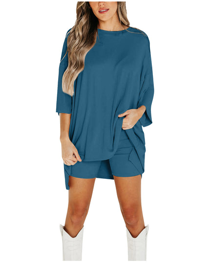 Stylish Summer Shorts Suit for Women - Comfortable Fashion Peacock Green Dresses