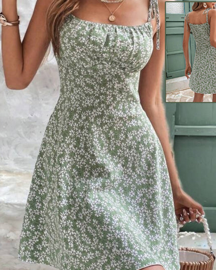 Women's Summer Floral Spaghetti Strap Mini Dress Dresses