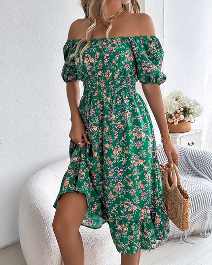 Floral Print Square Neck Dress Dresses