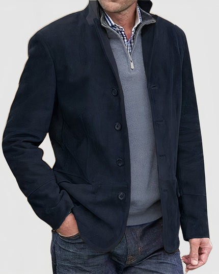 Men's Casual Button Blazer Coat Navy blue Blazer