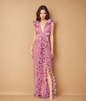 Katherine™ | Flirty & Flowing V-neck Hollow Slit Dress Pink Dresses