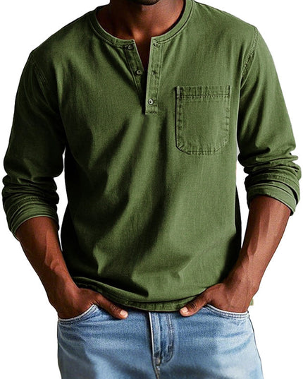 Archer – Classic Henley Shirt Army Green
