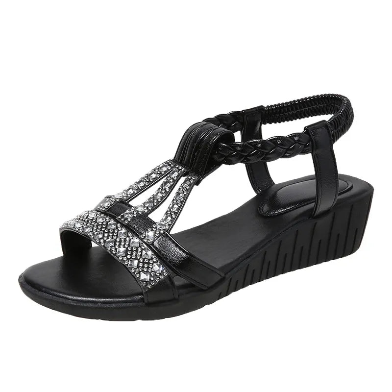 Nova- Crystal Orthopedic Sandals With Handmade Details
