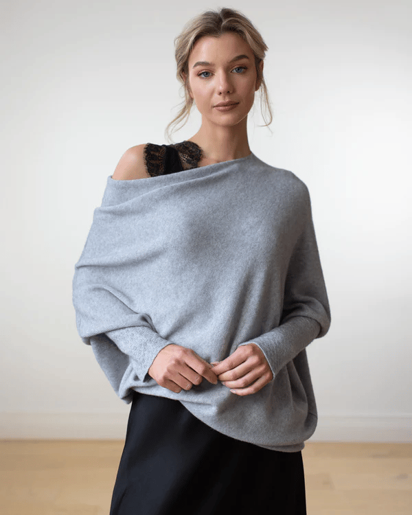 Women's Elegant Cashmere Sweater Light grey Sweater