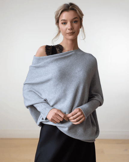 Women's Elegant Cashmere Sweater Light grey Sweater