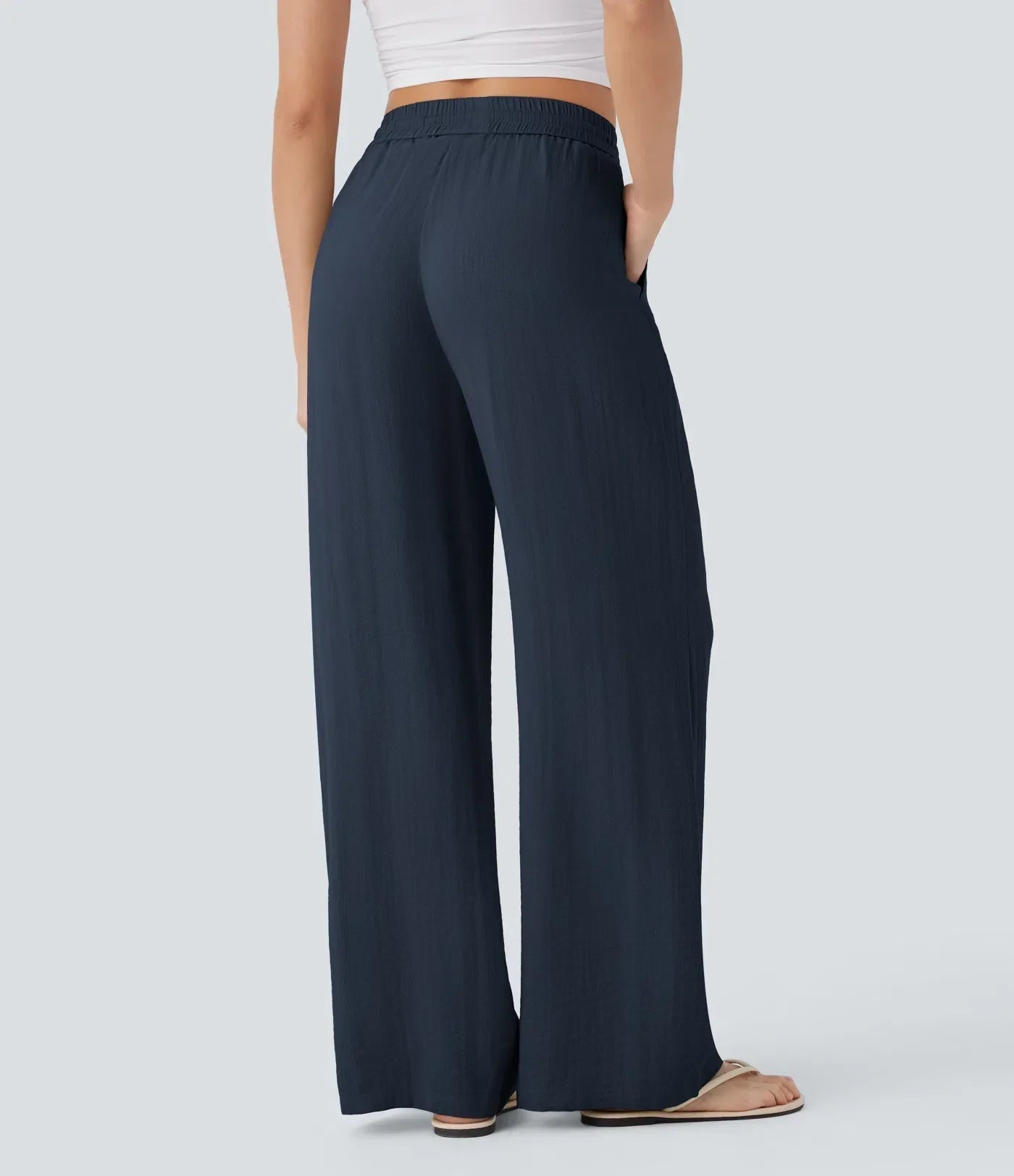 Elegant Linen Wide‑Leg Pants Women Pants