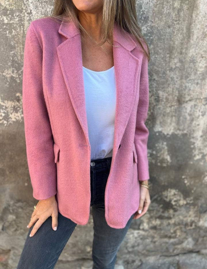 Women’s Batwing Sleeve High Neck Trench Coat Pink Women's Coats & Jackets