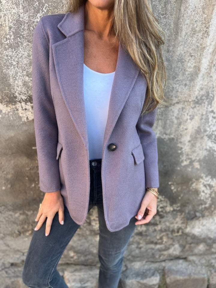 Women’s Batwing Sleeve High Neck Trench Coat Light Purple Women's Coats & Jackets