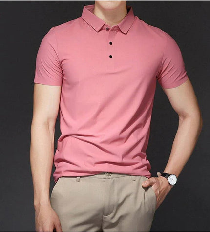 Men's Cooling Performance Polo Shirt Pink T-Shirts