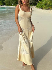 Summer Fashion Hollow See-through Knitted Maxi Dress Dresses