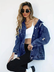 Oversized Denim Jacket Women – Olivia Trendy Jacket Women's Jacket