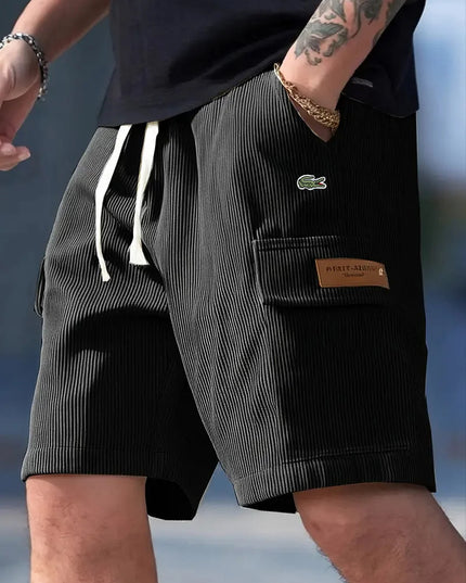 Men’s Loose Striped Casual All-Match Shorts Black Shorts