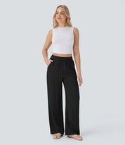 Elegant Linen Wide‑Leg Pants Women Pants