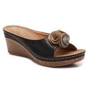 Lila - Orthopedic Flower Strap Leather Sandals Sandals