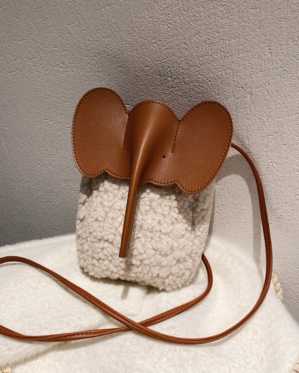 Cute Elephant Trunk Design Crossbody Shoulder Bag White Bag