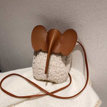 Cute Elephant Trunk Design Crossbody Shoulder Bag White Bag
